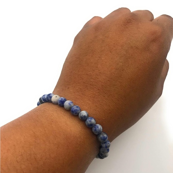 Sodalite Beaded Gemstone Bracelet - Picture 2 of 2
